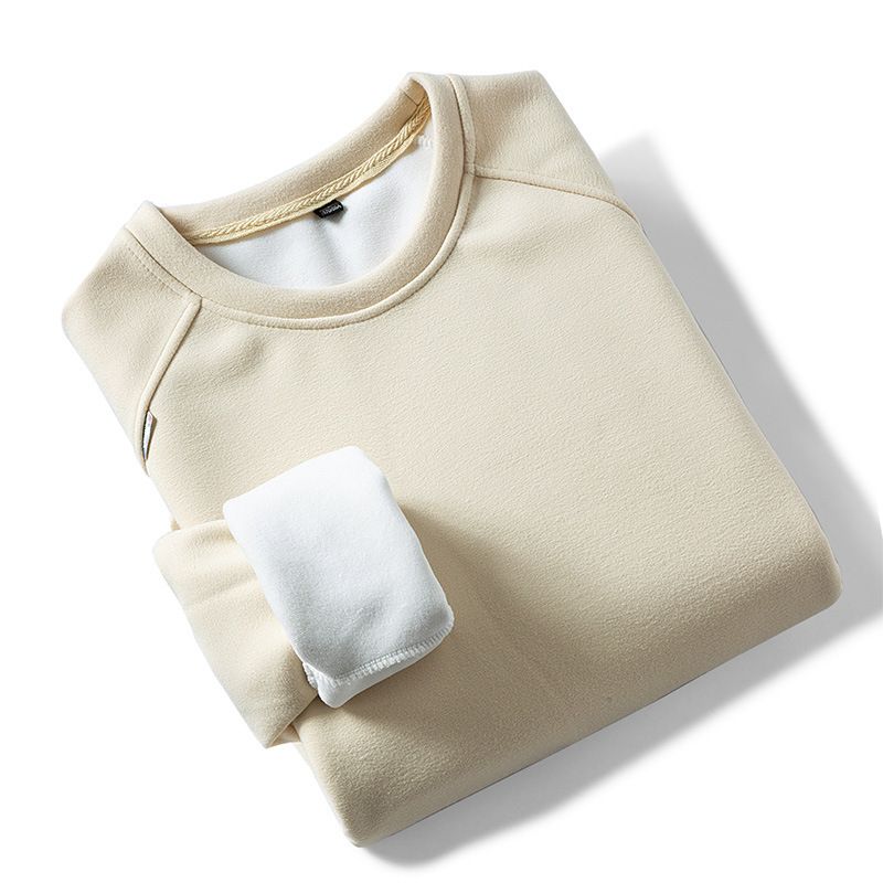 Homens de veludo no outono inverno, moletom com capuz de veludo alemão para esportes e lazer, camisa de base de cor sólida, top, masculino da moda_voghion.com