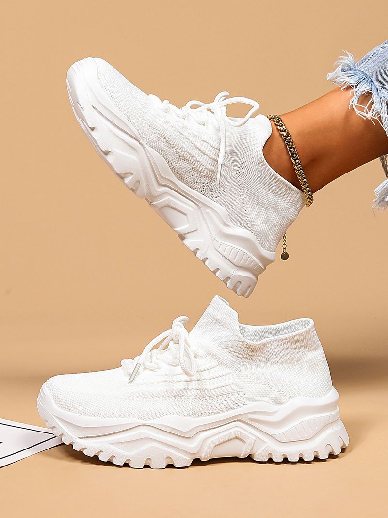 Plus Size Women's Breathable Sock Sneakers Slip-On Lazy Shoes_voghion.com