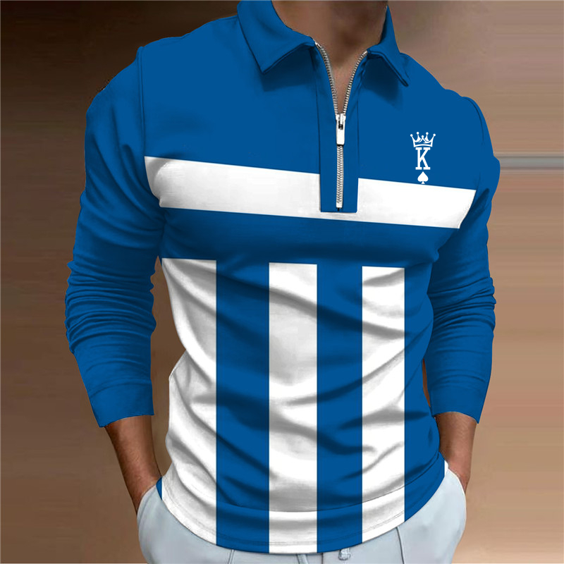 Lässige Herbstkleidung für Herren, langärmliges Poloshirt, Herren-Reißverschluss-T-Shirt, Street-Golf-Herrenbekleidung 2023_voghion.com