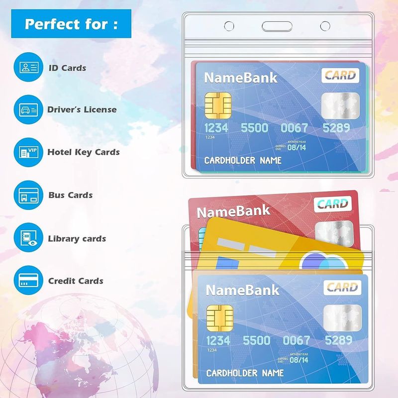 Transparent PVC Work Card Holder Waterproof Soft Rubber Work ID Card Holder Work Card Chest Card Holder Factory Card Holder Clip Clip Buckle_voghion.com