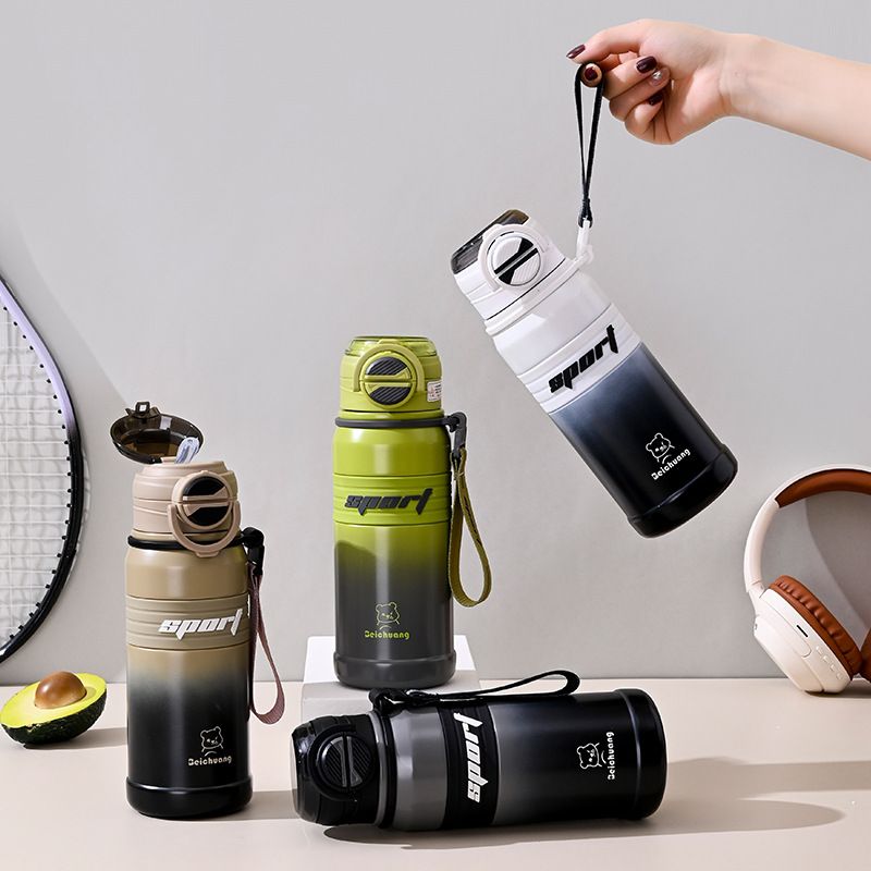 Doppio bicchiere da bere in acciaio inossidabile, isolato, semplice, portatile, per studenti, sportivi, di alto valore, celebrità di Internet_voghion.com