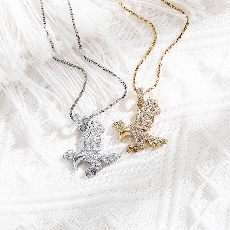 Collana unisex alla moda in argento sterling 925 con zirconi e aquila_voghion.com