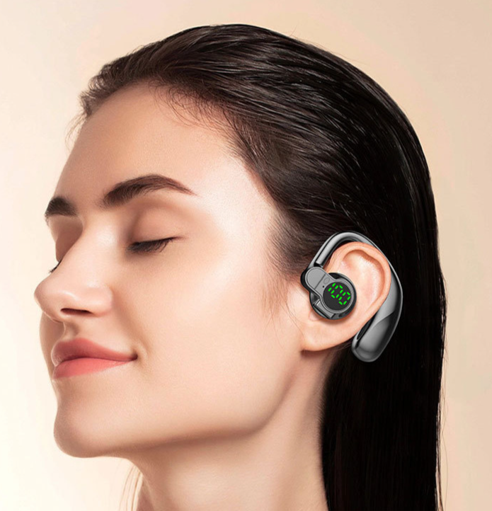 Auricolare Bluetooth girevole con display digitale universale, indossabile a sinistra e a destra, con suono ampio e batteria a lunga durata_voghion.com