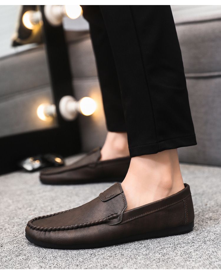 SHLIANG Herren Halbschuhe Mode Bootsschuhe Marke Leder Mokassins Herrenschuhe Herren Bequeme Freizeitschuhe für Herren Y0169_voghion.com