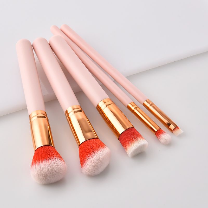 Pennelli per trucco da 5 pezzi, strumenti di bellezza, manico in legno Yuncai, tubo per la bocca, capelli in nylon GUJHUI_voghion.com