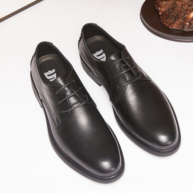 Zapatos de negocios ligeros y transpirables de una sola capa para la primavera de 2025, nuevos zapatos de cuero genuino para hombre con correa de tacón bajo y cómodos._voghion.com