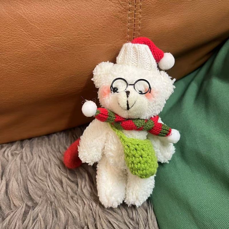 Zachte kerst-teddybeer sleutelhanger tashanger - schattig pluche cadeau voor studenten, stellen, dagelijks gebruik en feestelijke decoratie_voghion.com