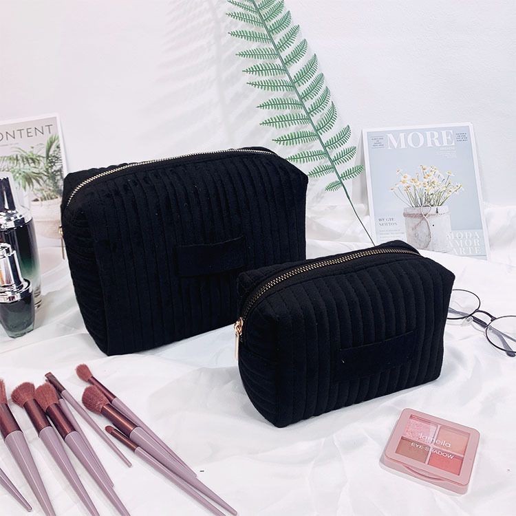 Make-up-Tools und Zubehör, Kosmetiktasche aus Samt, für unterwegs, tragbar, stoßfest, Aufbewahrungstasche für die Hautpflege, weicher Kulturbeutel für Damen aus Samt_voghion.com
