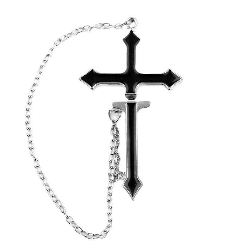 Nischendesign Dark Style Cross Chain Coole und stilvolle Damenpersönlichkeit 2022 Neue trendige Ohrringe_voghion.com