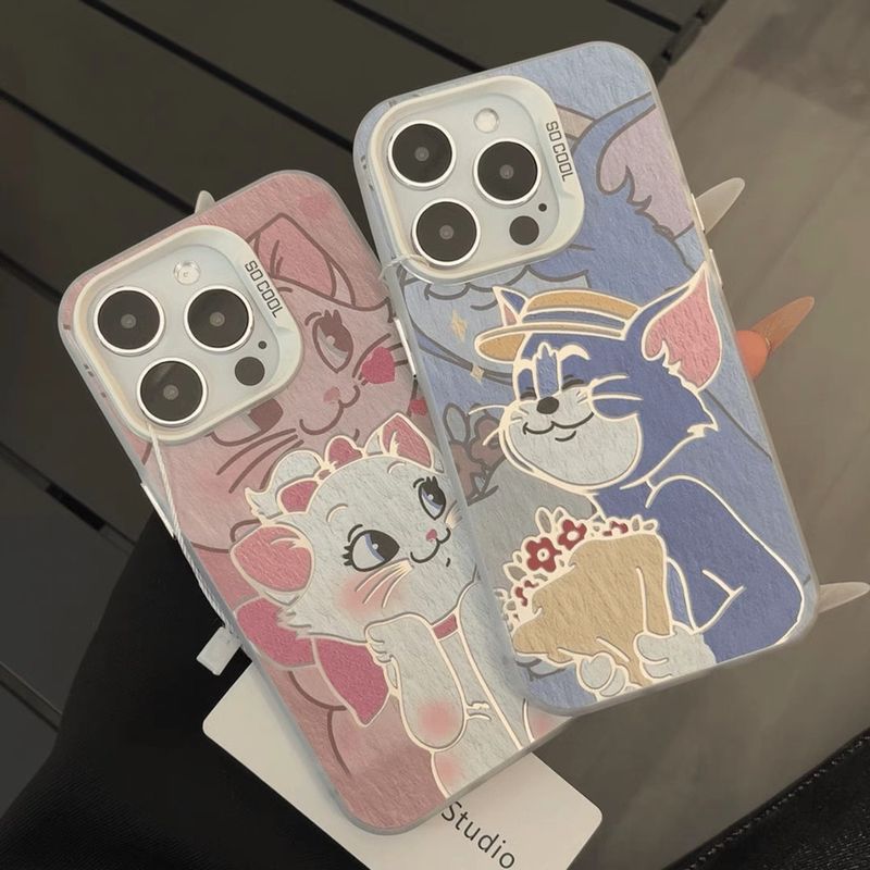 per iPhone 16 15 14 13 12 11 PRO MAX XR XS X 8 7 PLUS SE 2020 Custodia per gatti con estetica carina e creativa_voghion.com