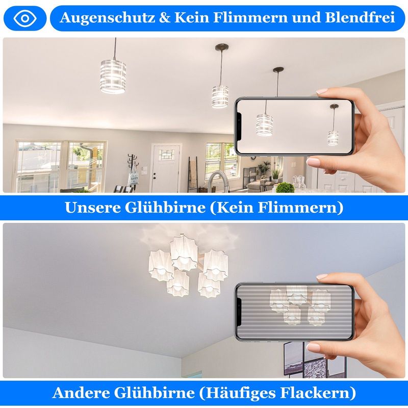 Glitzerlife 3er Pack LED E27 Glühbirne: A60 Vintage Lampe Edison Leuchtmittel 4W 2700K Warmweiß_voghion.com