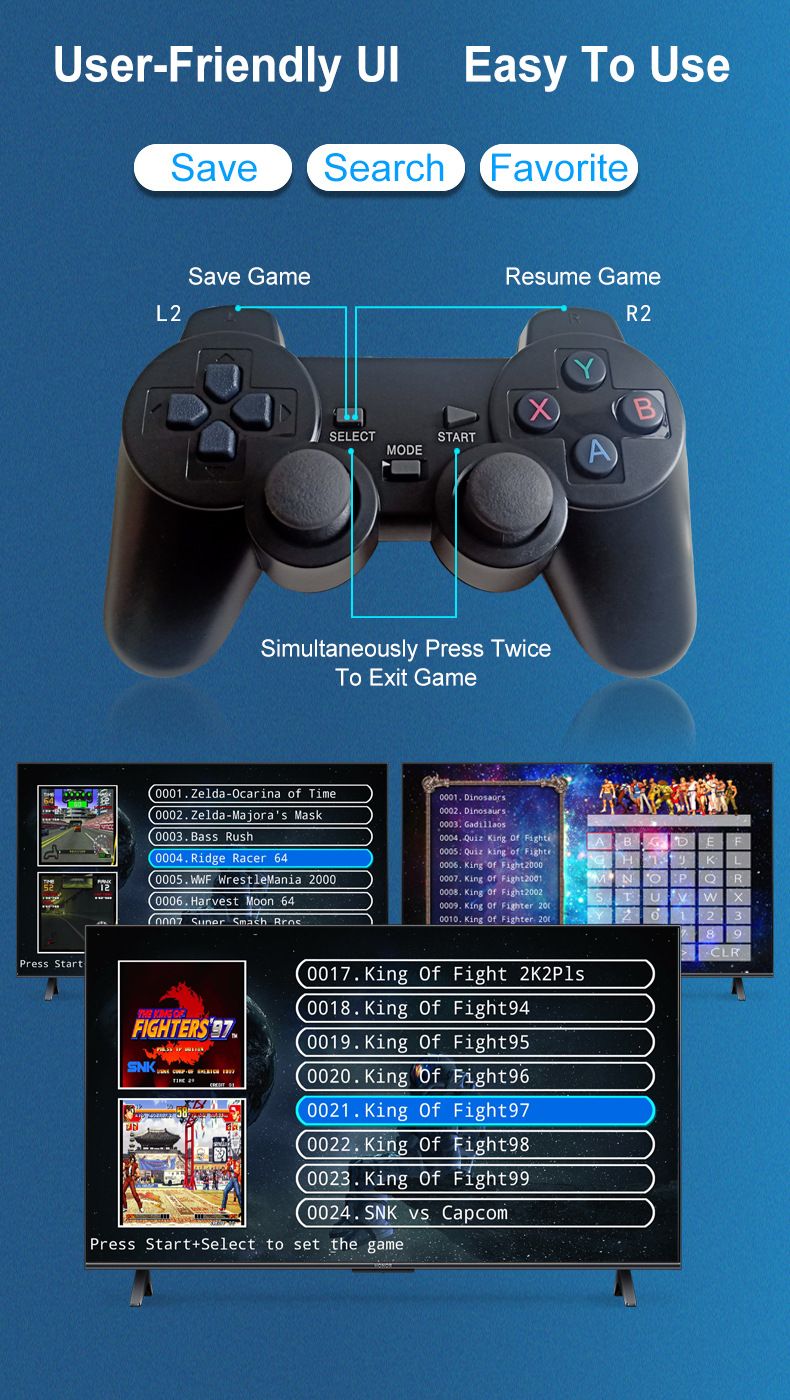 X8 Game Stick 4K 3D Games Arcade Retro Video Game Consoles Dual Controller Android 10 HD TV Dual System for Xmas Gifts_voghion.com