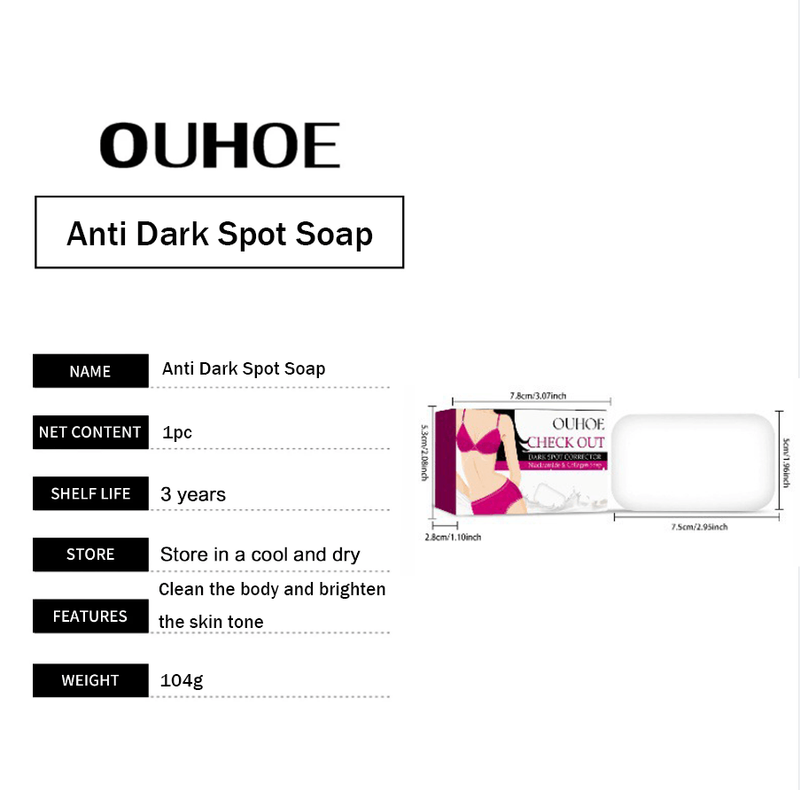 Whitening Soap Dark Spot Corrector Underarm Face Body Cleansing Bleaching Moisturizing Brighten Collagen Soap with Niacinamide_voghion.com