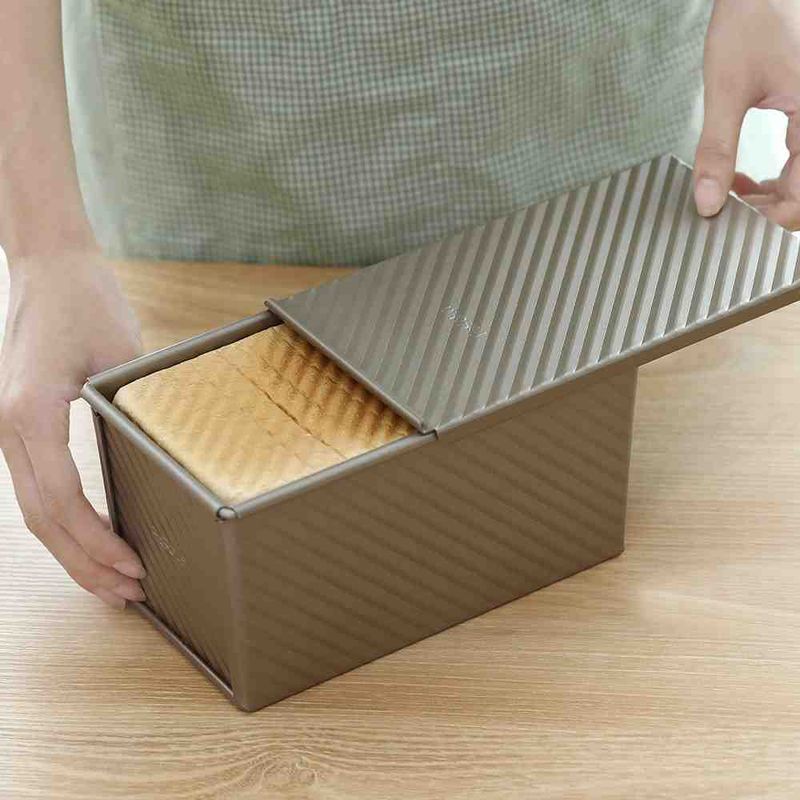 Moule à pain rectangulaire antiadhésif avec couvercle, moule à gâteau, ustensiles de cuisine pour la cuisson du pain et des gâteaux._voghion.com