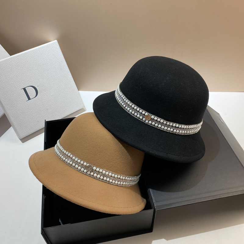 Jesen i zima Francuski stil slavnih Keramički šešir od vodene dijamantne vune Jednostavan i elegantan Elegantni lagani luksuzni top_voghion.com