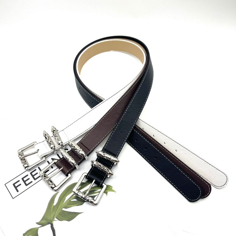 Häkelschnalle für Männer mit Roller Hollow Vine Punk Paar Damengürtel Promi Gleicher Stil Perforiert_voghion.com