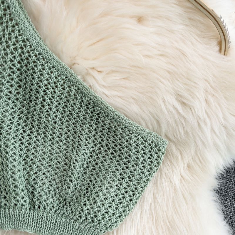 Ženska oblačila Praznična moda vroče dekle, poševni ovratnik, kratek top z odprtimi rameni, dvodelna obleka, visok pas, votle pletene pajkice, poletje_voghion.com