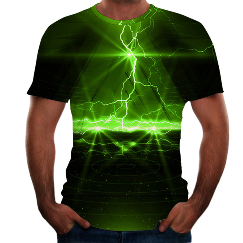 Męska koszulka z dekoltem/Harajuku Summer męska koszulka w stylu casual z nadrukiem 3d najnowsze style_voghion.com
