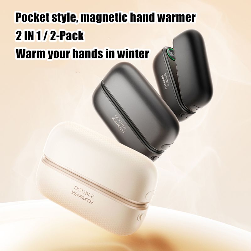 2-Pack Rechargeable Magnetic Electric Hand Warmers With Digital Display Portable Pocket Heater Warm Gift For_voghion.com