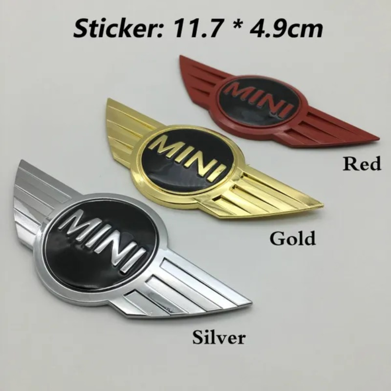 Car Styling 3D Metal Chrome Mini Cooper Sticker For Mini Car Front And Rear Badge Emblem Decoration_voghion.com