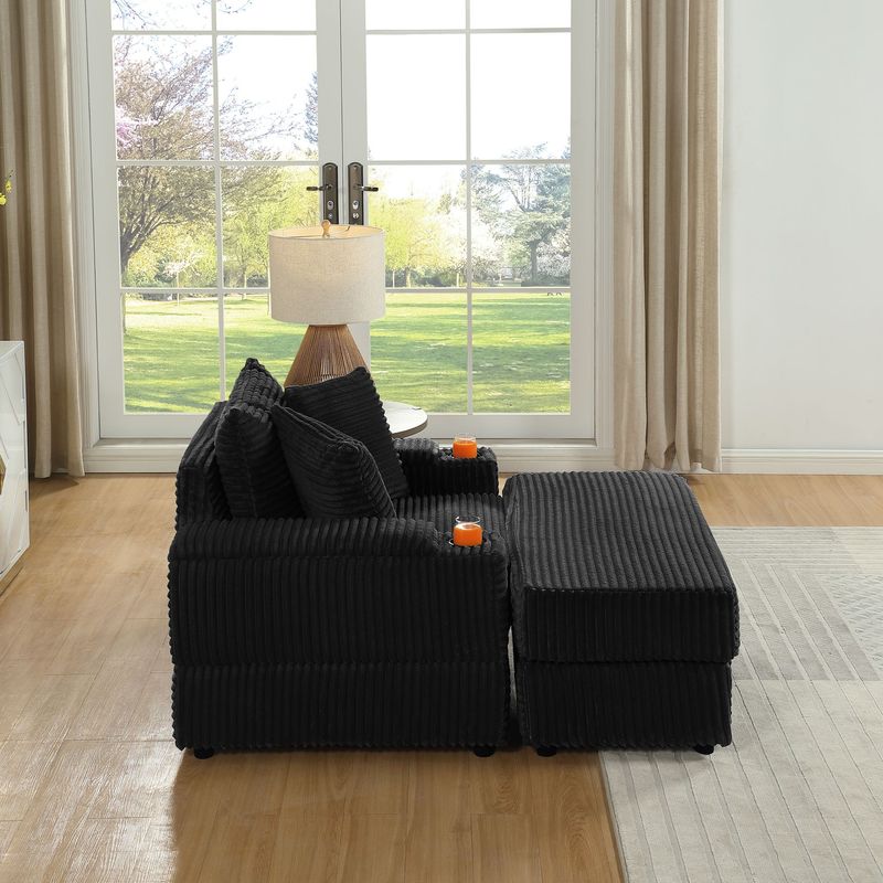 sofa With 2 Toss Pillows And A Ottoman ,Comfy Sofa- Deep Seat Couch For Living Room_voghion.com
