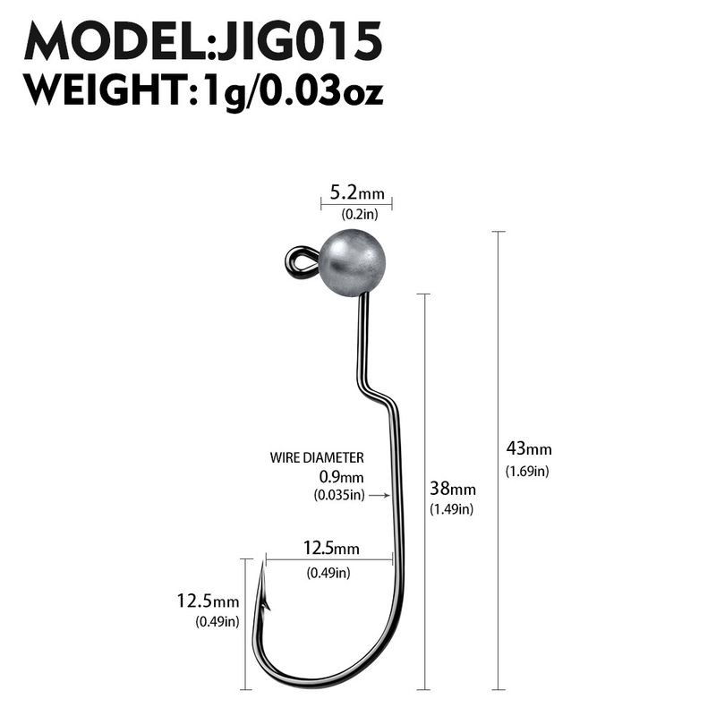 Anti-Hooking Original Color Narrow Belly Crank Lead Head 1g 1.8g 2.5g 3.5g Soft Fish Fishing Hook Accessories_voghion.com