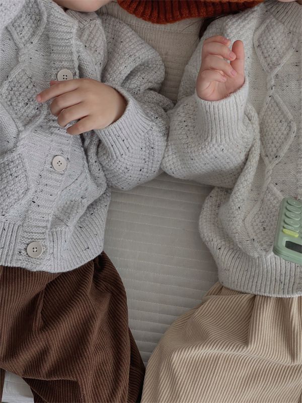 Kinder Herbst Strickmantel Jungen Mädchen Pullover Mädchen Schatz Pullover Mädchen Twist Cardigan_voghion.com