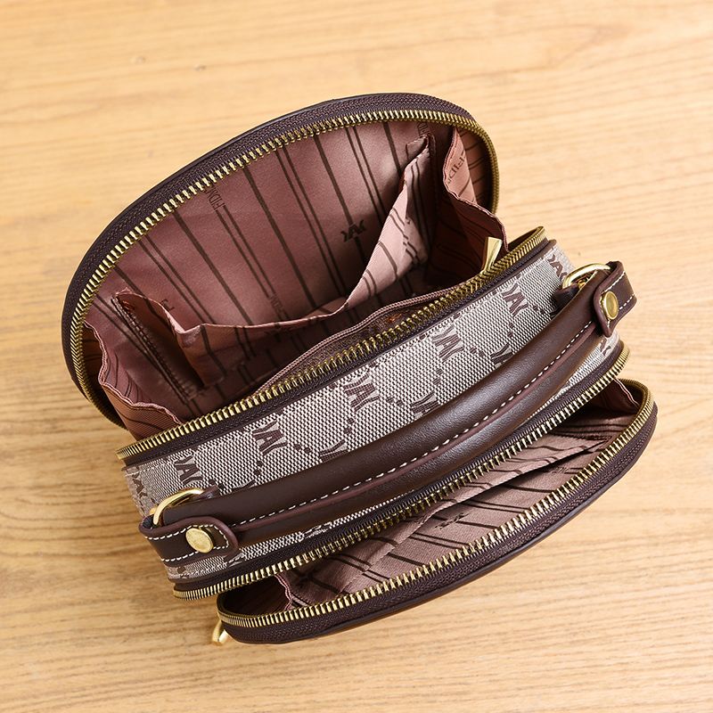 Modische Handtasche mit Retro-Muster, modische Umhängetasche aus Kunstleder, Geldbörse mit Reißverschluss_voghion.com