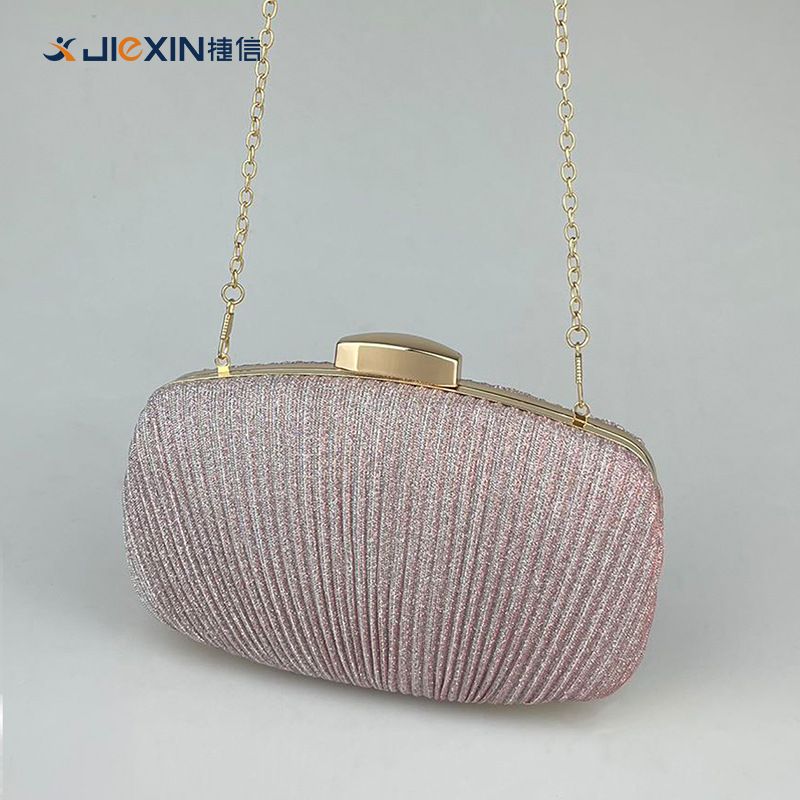 Borsa da sera formale cheongsam a spalla singola con pieghe scintillanti alla moda_voghion.com