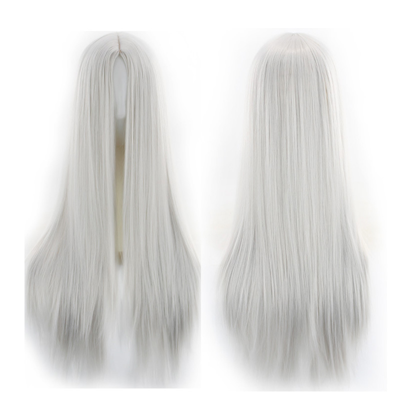 Wig with Split Bangs, Long Straight Hair Curtain, Facial Contouring, European and American Synthetic Fiber Mechanism Wig_voghion.com