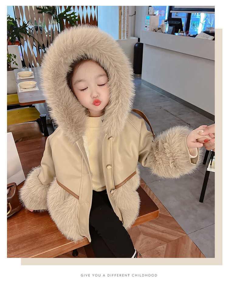 Mädchen Herbst und Winter Mantel Baby Winter Plus Fleece Pelz Kinder Top kleine Mädchen Pelz_voghion.com