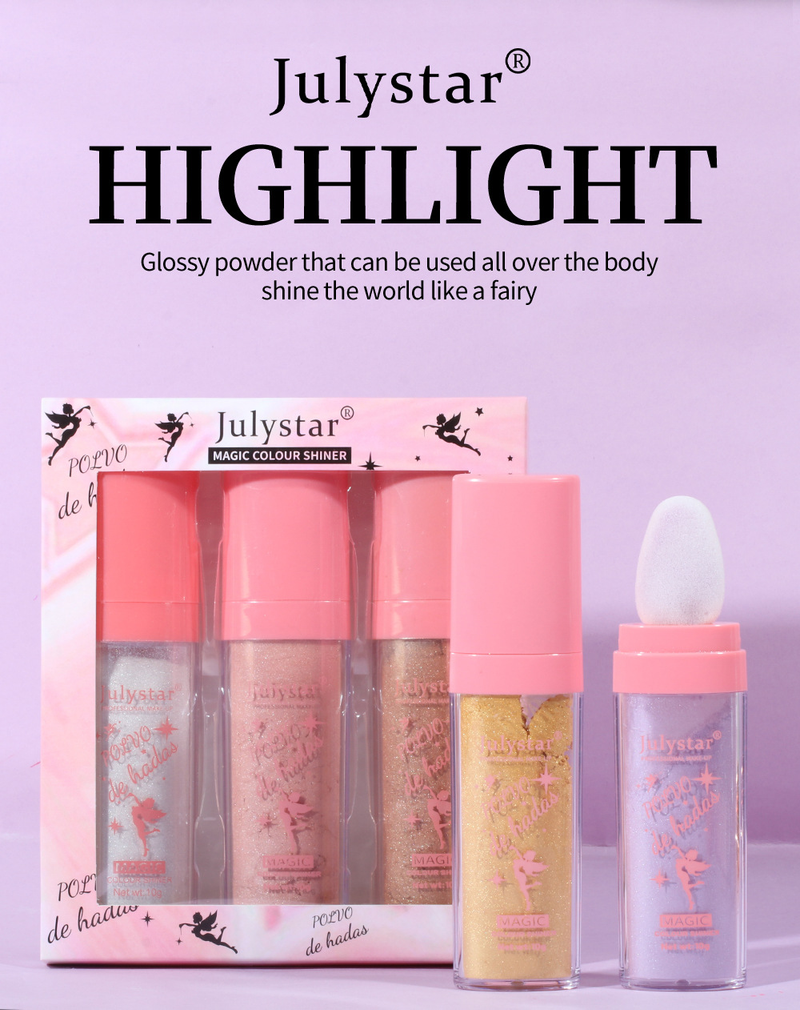 Fairy Pat Set för naturlig tredimensionell ljusning av ansikte och kropp, Powder Highlighting Stick_voghion.com