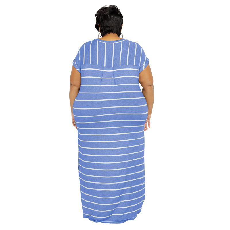 22301 Vestiti più di formato delle nuove donne lunghe spaccate casuali allentate di estate_voghion.com