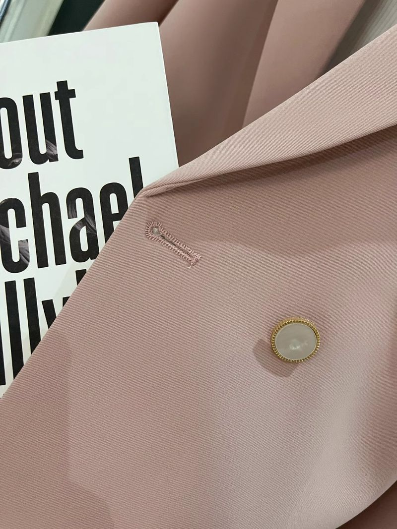 Jachetă scurtă roz pentru femei, design de nișă pentru femei, costum de student în stil britanic_voghion.com