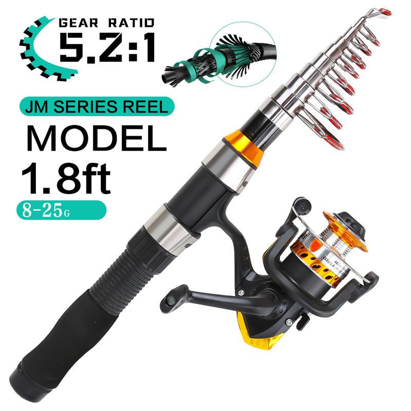 Attrezzatura da pesca in fibra di vetro con esca, set completo da pesca, canna da pesca_voghion.com