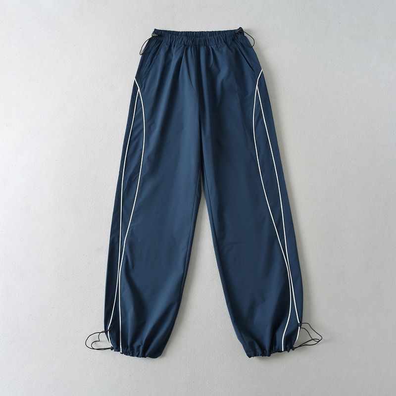 Pantalons de sport pour femmes, séchage rapide, coupe droite, décontractés, pour l'été, pour filles, amples, slim, avec cordon de serrage, jambes larges_voghion.com