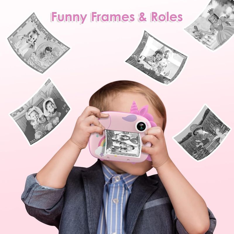 Kids Camera Instant Print, Digital Camera For Kids With No Ink Print Paper & 32G_voghion.com
