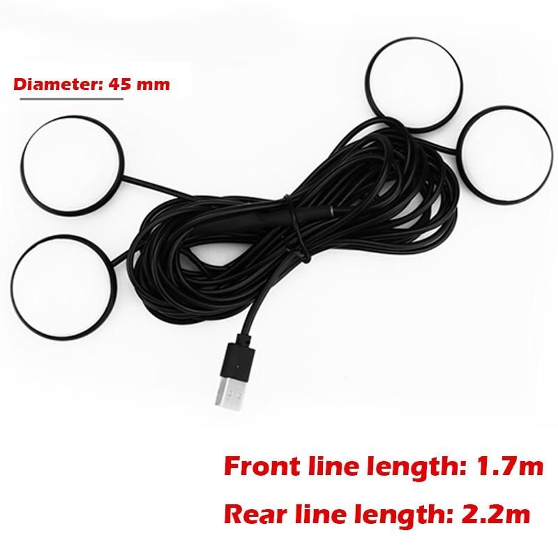 1 Set Auto LED Fuß Umgebungslichter Auto Home Atmosphäre Dekorative Auto Innenraum Eins mit Vier Nachtlampe MYY_voghion.com