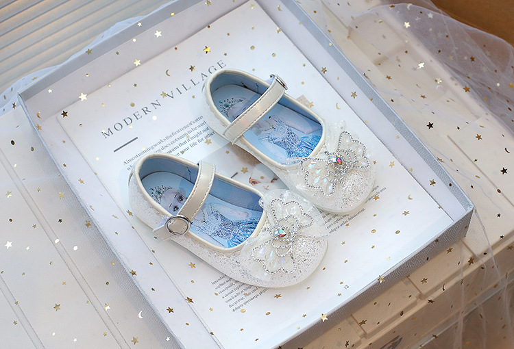Elsa Crystal Princess 2024 Frühjahr Neue Schleife Kinder Baby Weiche Sohle Kleines Mädchen Wasser Diamant Schuhe_voghion.com