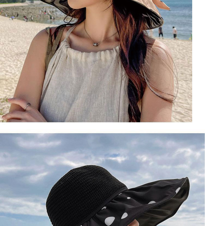 Versione coreana della spiaggia a tesa oversize per il pescatore versatile in gomma nera minimalista da esterno da donna con incavo_voghion.com