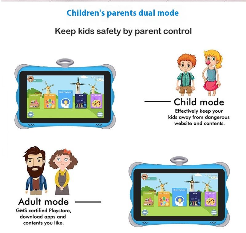 Computer portatile da 7 pollici per bambini, tablet per studenti, in grado di chiamare e imparare_voghion.com
