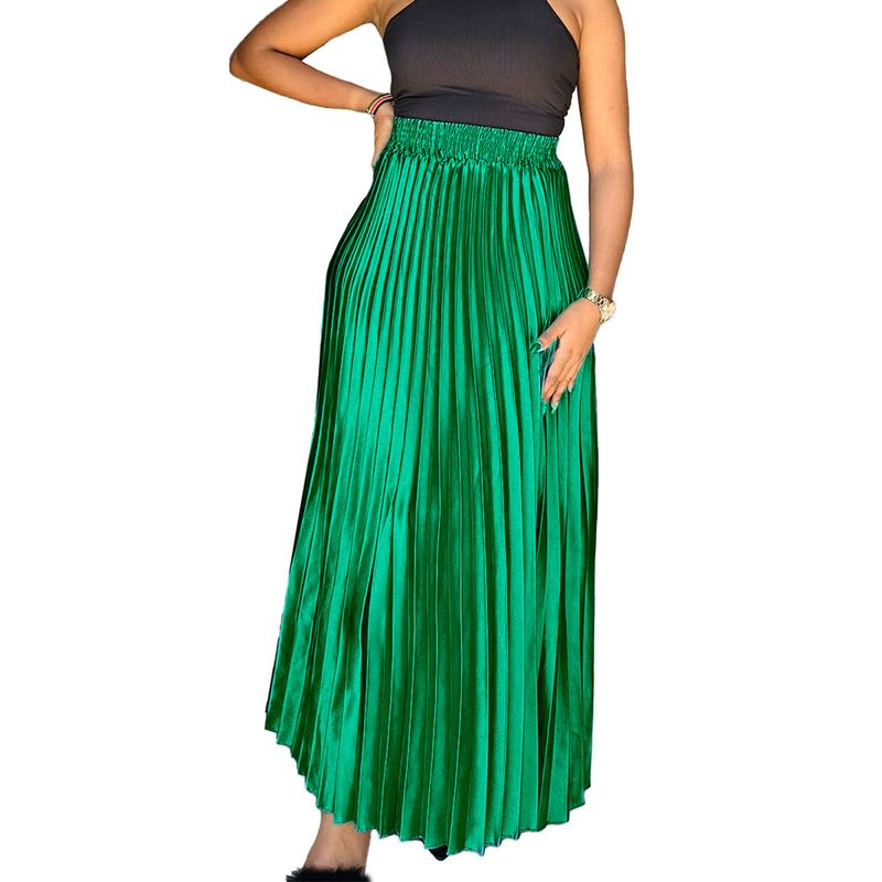 Women's Clothing Large Size Women's Wear High Waist Temperament Elegant Fashion Large Swing A Line Skirt Half length Skirt Pleated Skirt_voghion.com