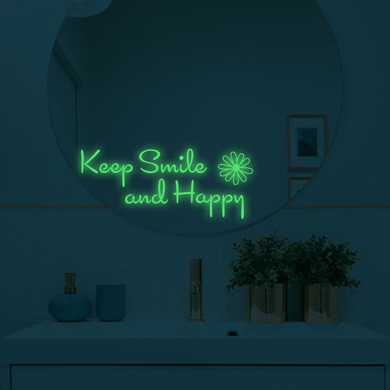 Happy Night Light Carving English AFG3341 Customized Bedroom Decoration Wall Stickers_voghion.com