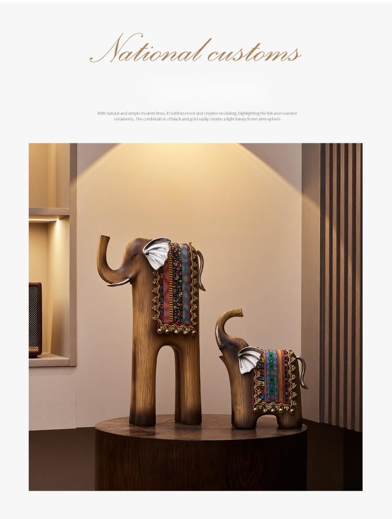 Tavolino da caffè in resina creativa, stile etnico, elefante, soggiorno, ingresso, camera da letto, decorazione morbida, piccolo_voghion.com