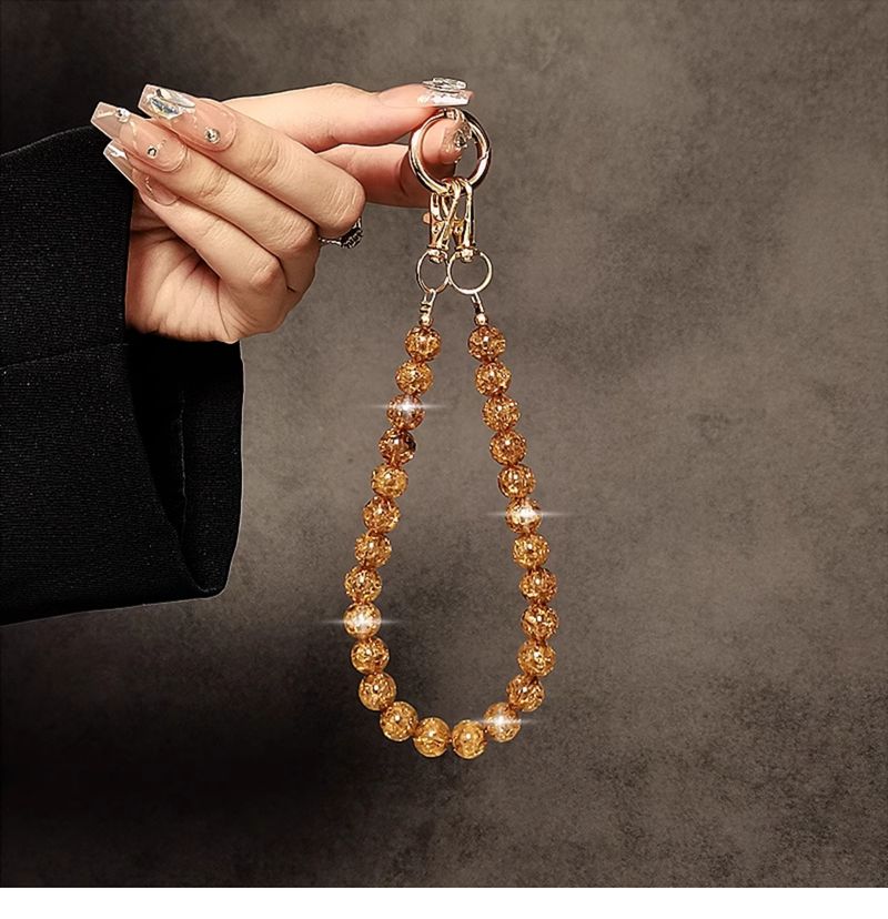Personalized and creative handmade bead hand-held chain, wrist short hanging rope with clip, phone case, keychain, bag_voghion.com