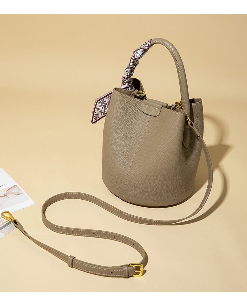 Borsa a secchiello in pelle Borsa a cestino alla moda Borsa a tracolla singola con tracolla Design di nicchia femminile Borsa a mano per le donne_voghion.com