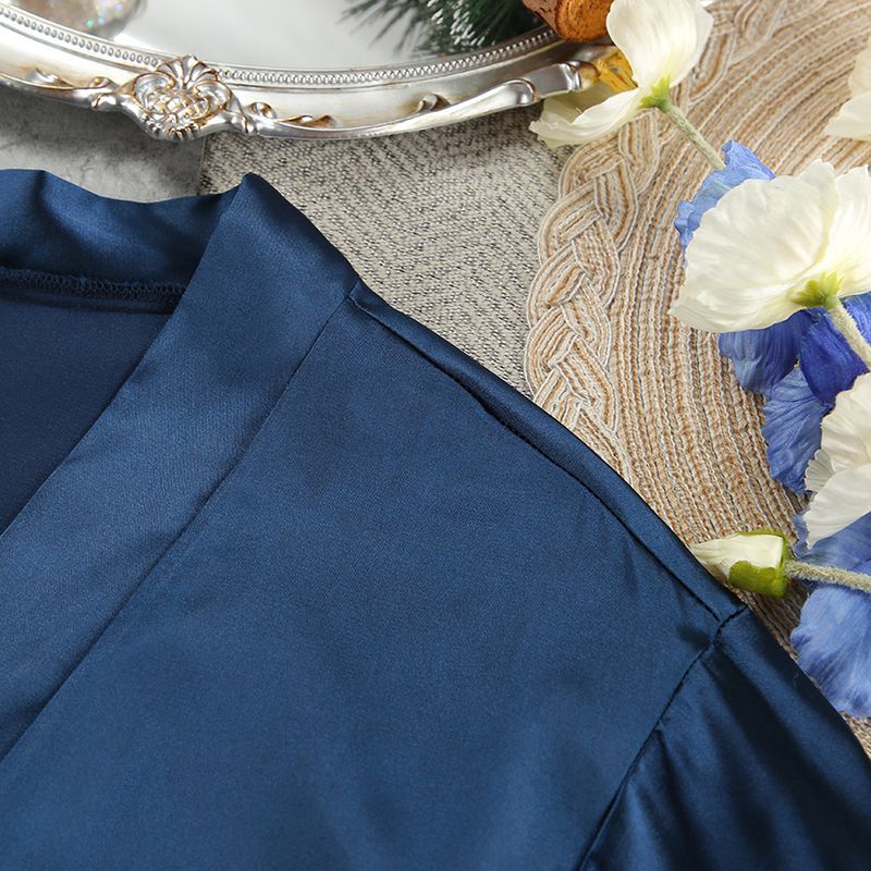 Women's Sleepwears New Underwear Shorts Nightgown Three Piece Set Silk Home Clothes Spring Satin Feather Pajamas_voghion.com