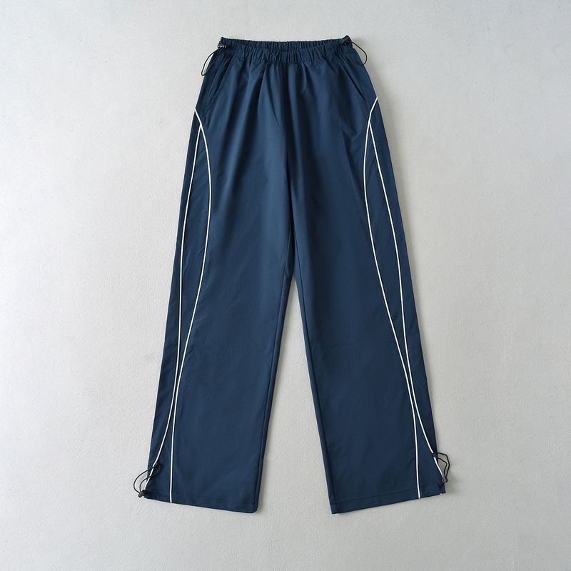 Pantalons de sport pour femmes, séchage rapide, coupe droite, décontractés, pour l'été, pour filles, amples, slim, avec cordon de serrage, jambes larges_voghion.com