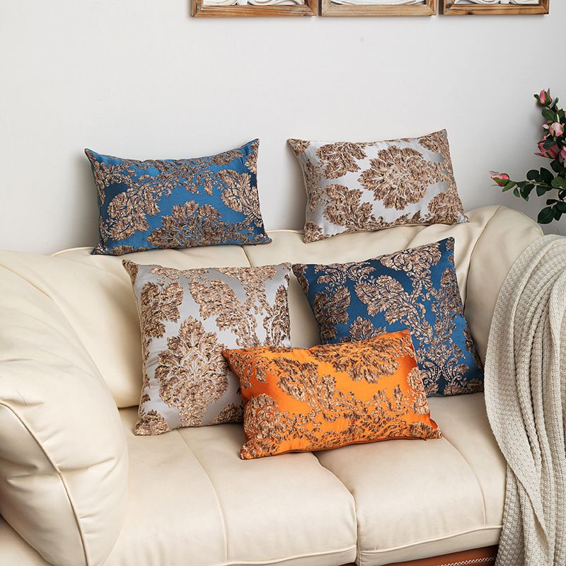 Housse de coussin de canapé en jacquard classique de luxe de style européen, grand motif, décoration de la maison, modèle de chambre, taie d'oreiller_voghion.com