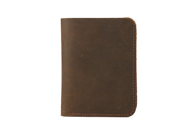 Crazy Horse Leather Men's Wallet Vertical Short Wallet Top Layer Cattle Leather Simple Genuine Leather Wallet_voghion.com